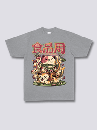 Estampado Frontal - Hambriento Neko Camiseta