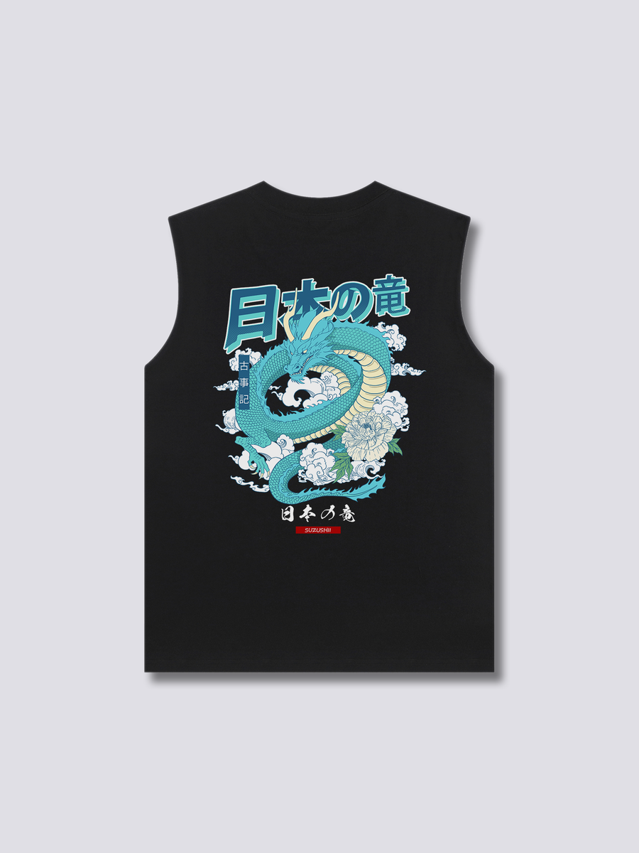 Japonés Dragón Camiseta sin Mangas