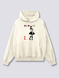 Estampado Frontal - Japonés Chica Sudadera con Capucha