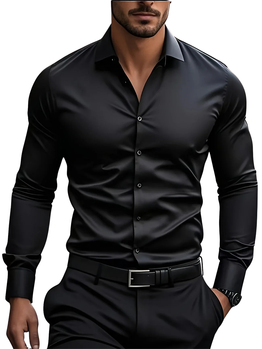 Hunter · Camisa Elegante de Manga Larga con Botones