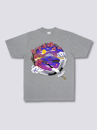 Estampado Frontal - Monte Fuji Grulla Camiseta
