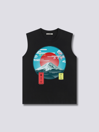 Estampado Frontal - Monte Fuji Camiseta sin Mangas
