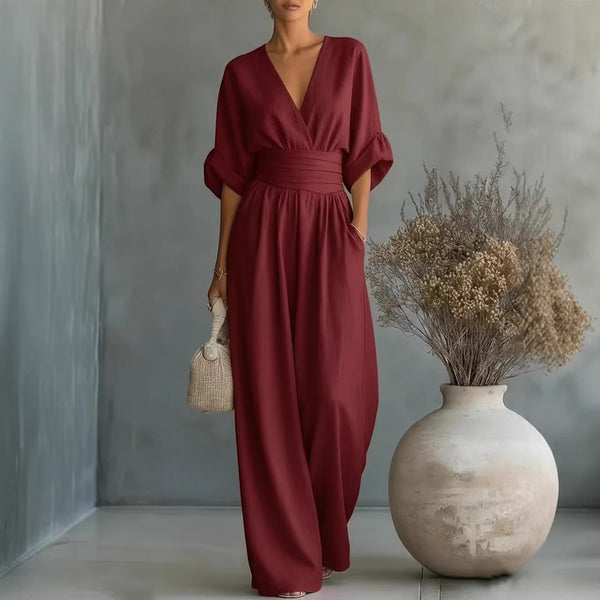 Vestido de Escote en V con Espalda Descubierta