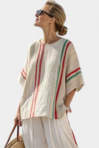 Mila | Conjunto Blusa Boho Estampada y Pantalón Holgado