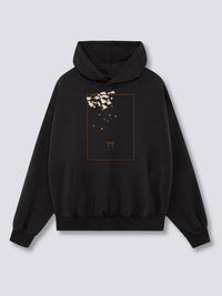 Estampado Frontal - Flor de Melocotón Sudadera con Capucha