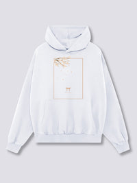 Estampado Frontal - Flor de Melocotón Sudadera con Capucha