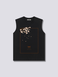 Estampado Frontal - Flor de Melocotón Camiseta sin Mangas
