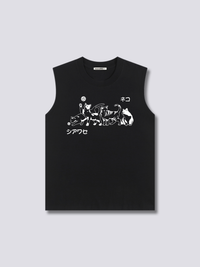 Estampado Frontal - Juguetón Camiseta sin Mangas
