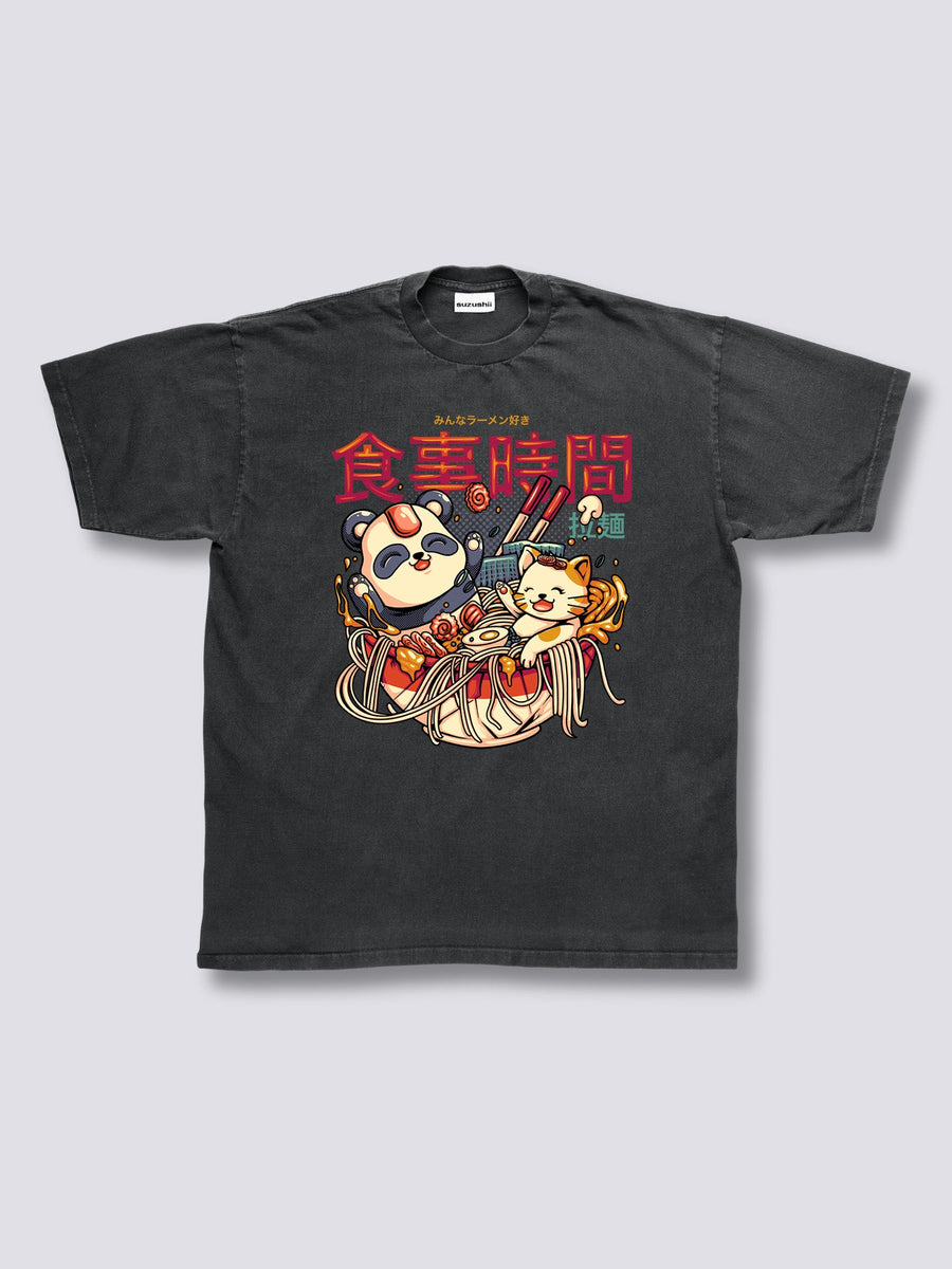 Estampado Frontal - Baño de Ramen Camiseta Vintage