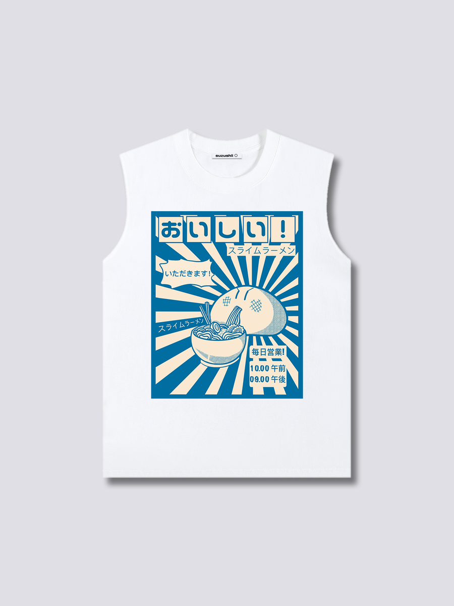Estampado Frontal - Devorador de Ramen Camiseta sin Mangas