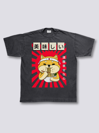 Estampado Frontal - Ramen Shiba Camiseta Vintage