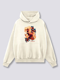 Estampado Frontal - Rojo Koi Sudadera con Capucha