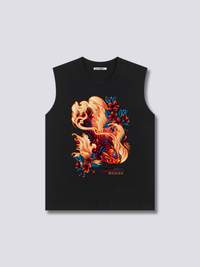 Estampado Frontal - Rojo Koi Camiseta sin Mangas