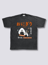 Estampado Frontal - Bola de Arroz Camiseta Vintage