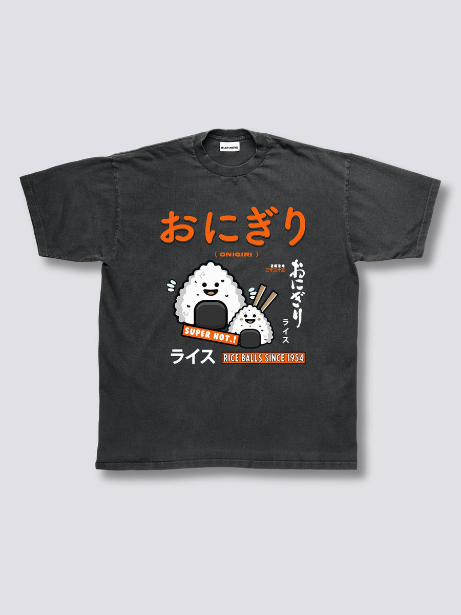 Estampado Frontal - Bola de Arroz Camiseta Vintage
