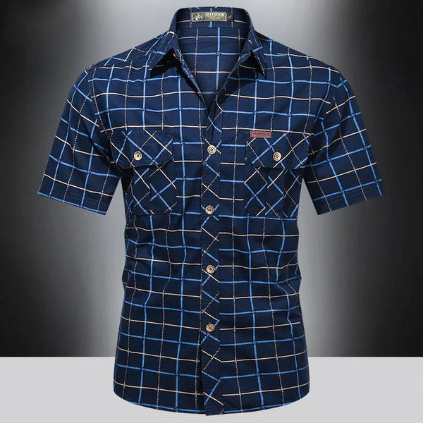 Austin · Camisa Elegante de Cuadros Manga Corta