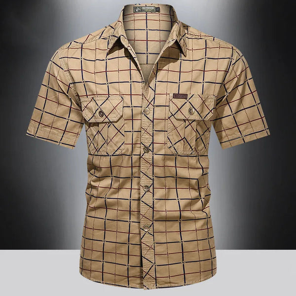 Austin · Camisa Elegante de Cuadros Manga Corta
