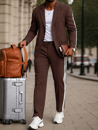 Conjunto Blazer Pantalón Rayas Laterales Moderno