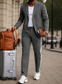 Conjunto Blazer Pantalón Rayas Laterales Moderno