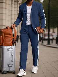 Conjunto Blazer Pantalón Rayas Laterales Moderno