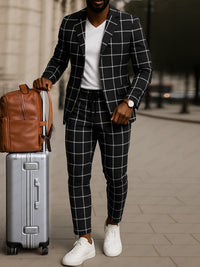 Conjunto Blazer Pantalón Cuadros Clásico