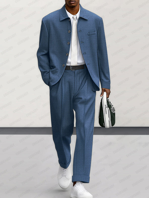 Conjunto Chaqueta Pantalón Traje Cómodo Moderno