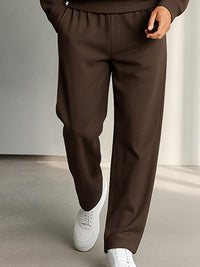 Conjunto Cuello Mock Top Pantalón Recto Minimalista