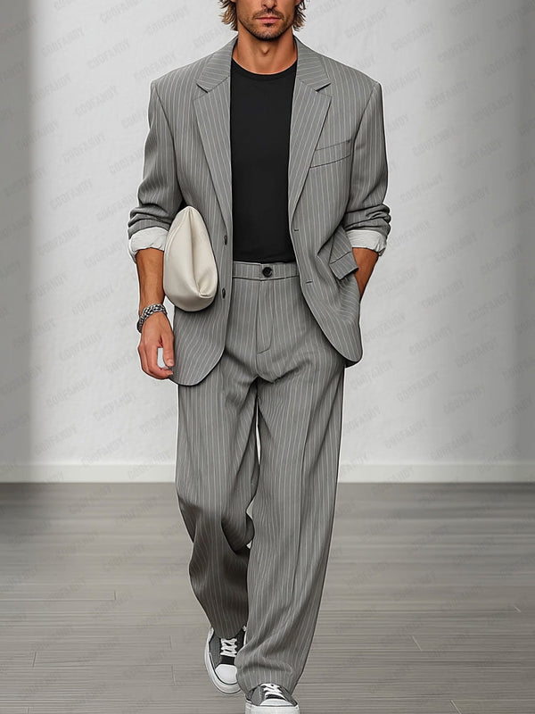 Conjunto Blazer Pantalón Rayas Smart Casual