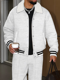 Conjunto Chaqueta Pantalón Casual Urbano con Peluche