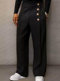 Pantalón Traje con Detalle de Botones Refinado