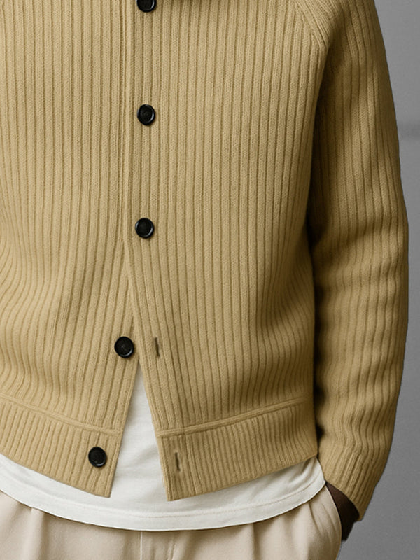 Cárdigan Premium Punto Cuello Vuelto con Botones