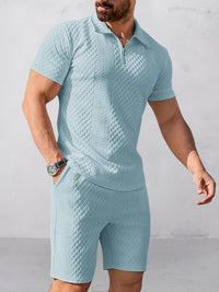 Conjunto Polo Texturizado Shorts Moderno