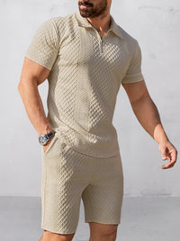 Conjunto Polo Texturizado Shorts Moderno