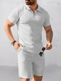 Conjunto Polo Texturizado Shorts Moderno
