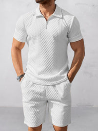 Conjunto Polo Texturizado Shorts Moderno