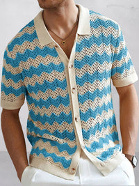 Camisa Punto Jacquard Calado Estilosa
