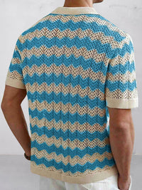 Camisa Punto Jacquard Calado Estilosa