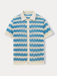 Camisa Punto Jacquard Calado Estilosa