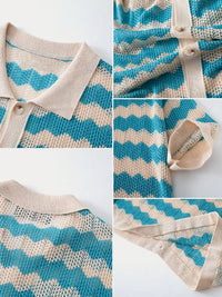 Camisa Punto Jacquard Calado Estilosa