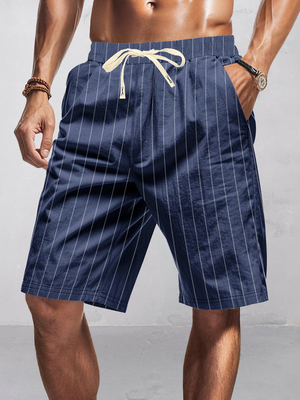 Shorts 100% Algodón con Rayas Casual