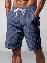 Shorts 100% Algodón con Rayas Casual