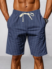 Shorts 100% Algodón con Rayas Casual