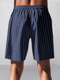 Shorts 100% Algodón con Rayas Casual