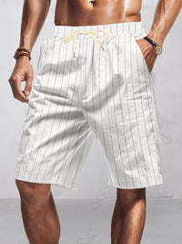 Shorts 100% Algodón con Rayas Casual