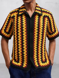 Camisa Punto Crochet Calado Moderna