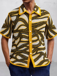 Camisa Punto Crochet Calado Moderna