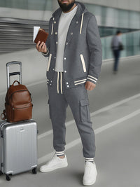Conjunto Chaqueta Capucha Pantalón Deportivo