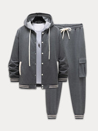Conjunto Chaqueta Capucha Pantalón Deportivo