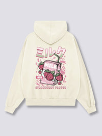 Leche de Fresa Sudadera con Capucha