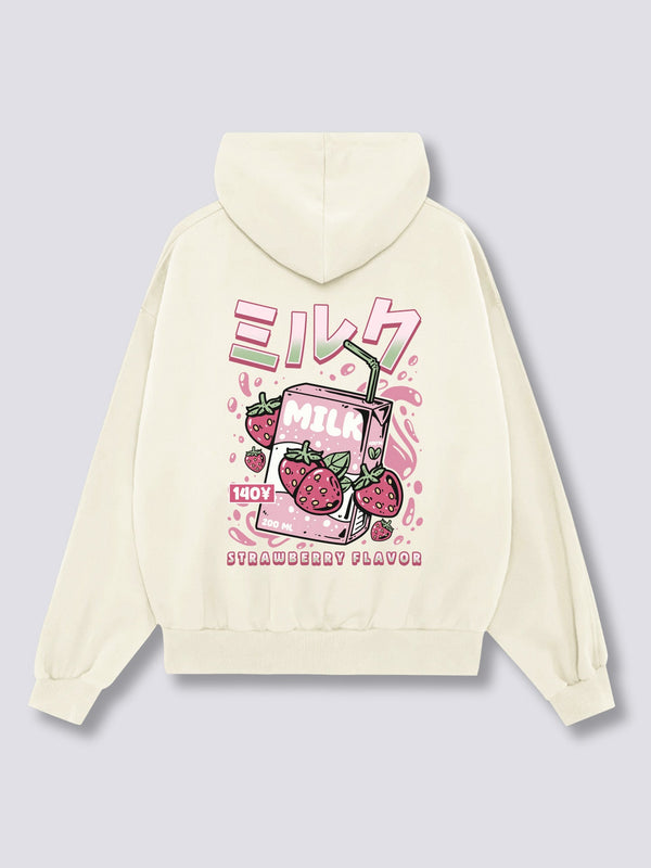 Leche de Fresa Sudadera con Capucha